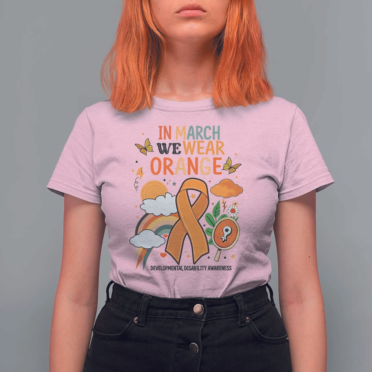 Developmental Disability Awareness T Shirt For Women In March We Wear Orange