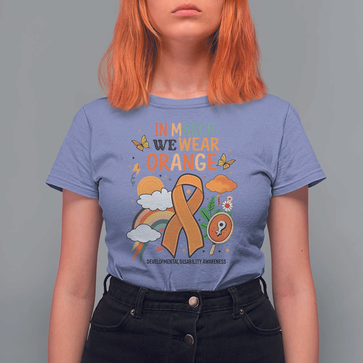 Developmental Disability Awareness T Shirt For Women In March We Wear Orange