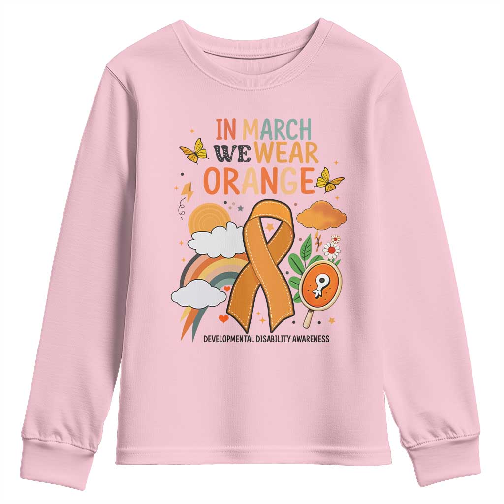 Developmental Disability Awareness Youth Sweatshirt In March We Wear Orange