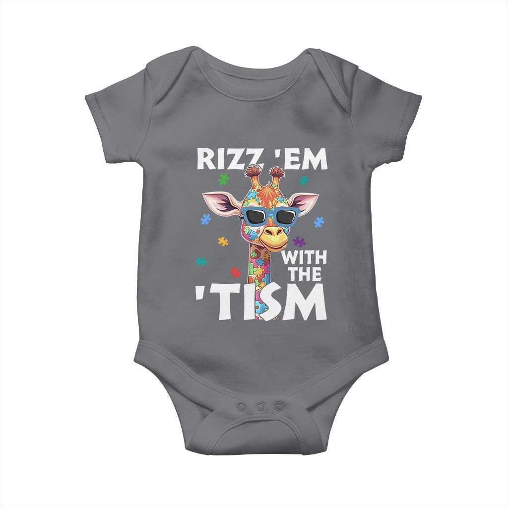 Funny Autism Giraffe Baby Onesie Rizz Em With The Tism
