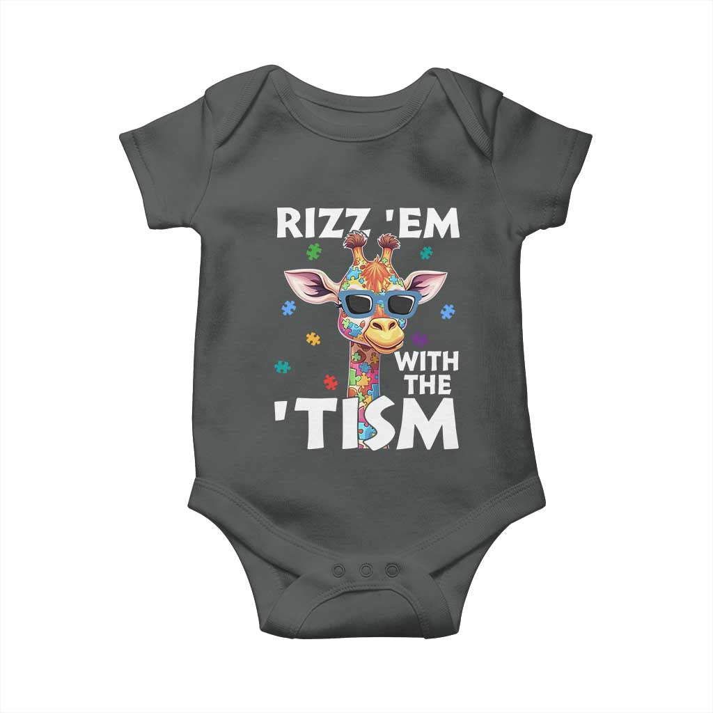 Funny Autism Giraffe Baby Onesie Rizz Em With The Tism