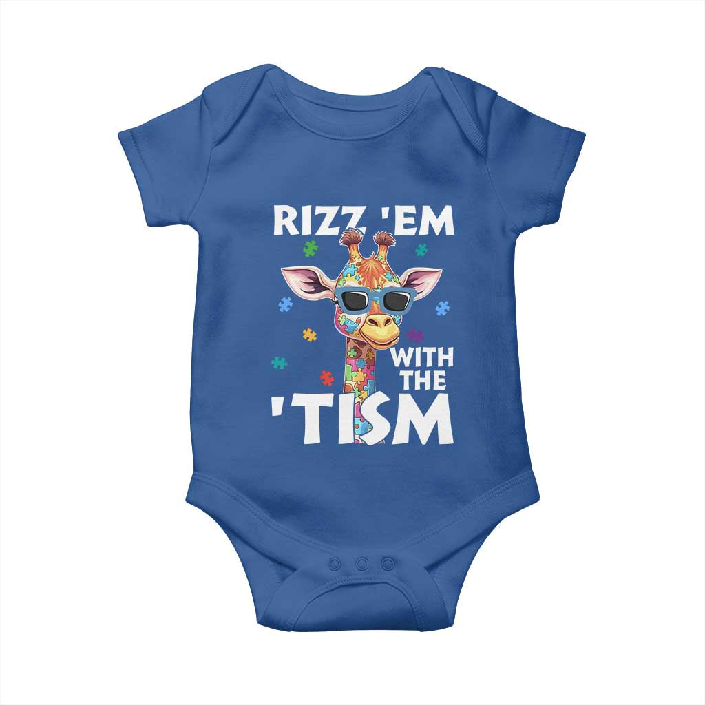 Funny Autism Giraffe Baby Onesie Rizz Em With The Tism