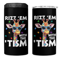 Funny Autism Giraffe 4 in 1 Can Cooler Tumbler Rizz Em With The Tism