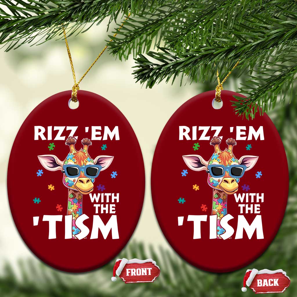 Funny Autism Giraffe Ceramic Ornament Rizz Em With The Tism - Wonder Print Shop