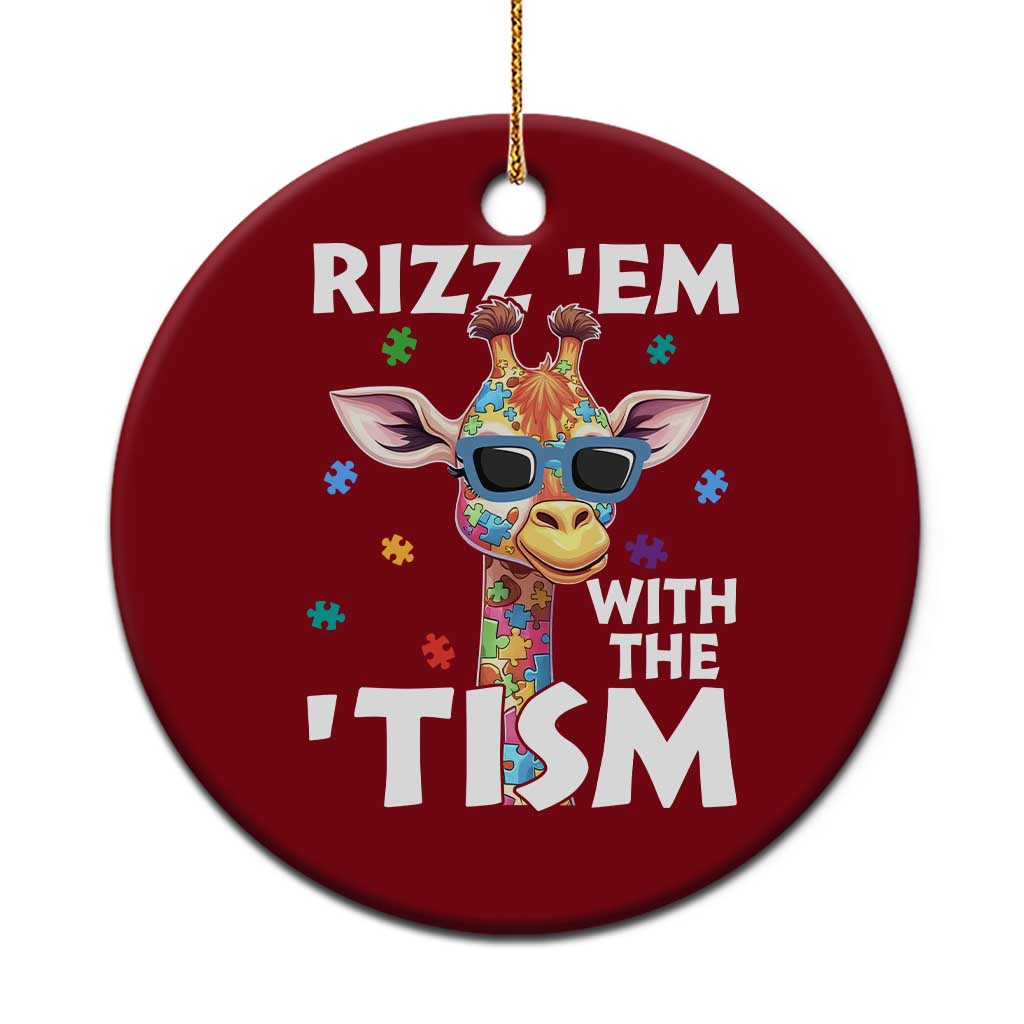 Funny Autism Giraffe Ceramic Ornament Rizz Em With The Tism - Wonder Print Shop