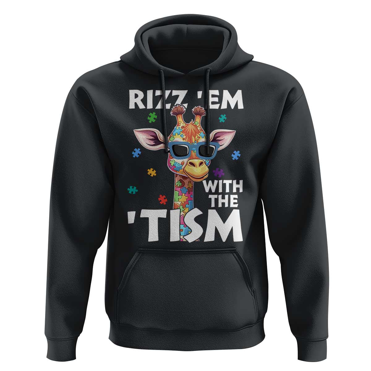 Funny Autism Giraffe Hoodie Rizz Em With The Tism