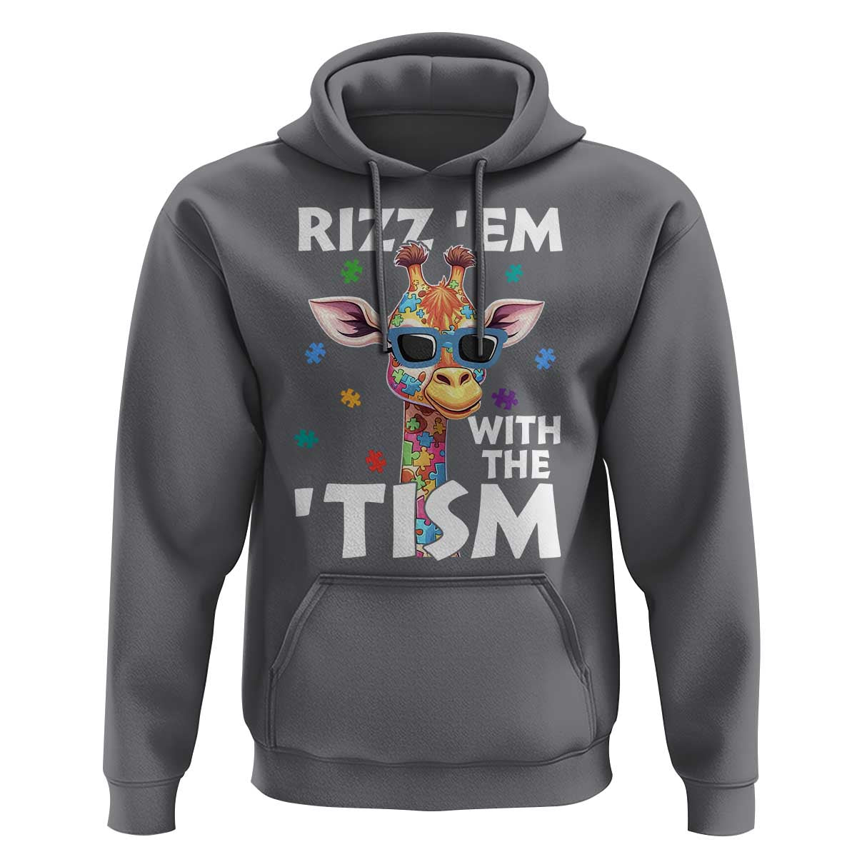 Funny Autism Giraffe Hoodie Rizz Em With The Tism