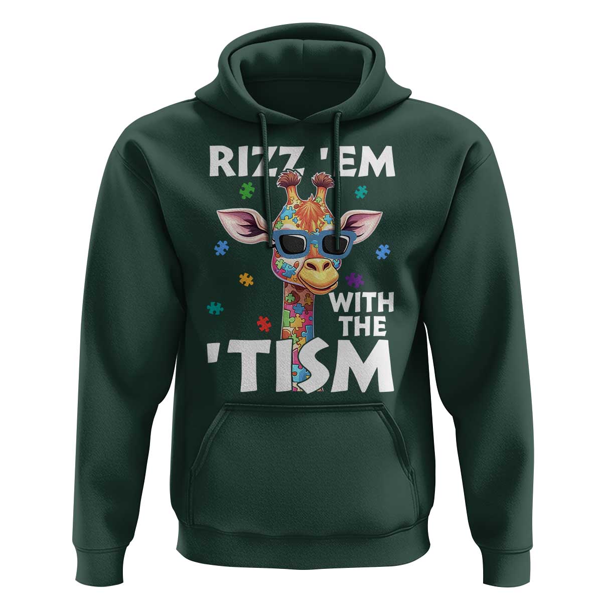 Funny Autism Giraffe Hoodie Rizz Em With The Tism