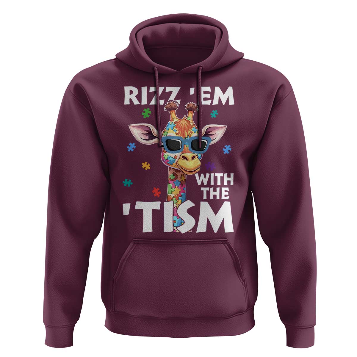 Funny Autism Giraffe Hoodie Rizz Em With The Tism