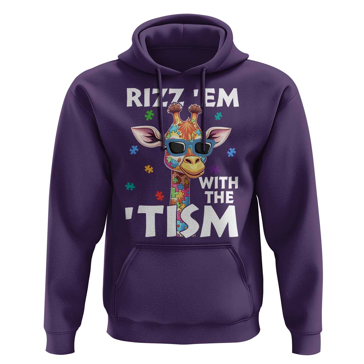 Funny Autism Giraffe Hoodie Rizz Em With The Tism