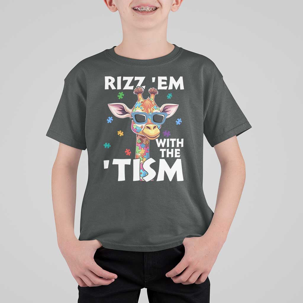 Funny Autism Giraffe T Shirt For Kid Rizz Em With The Tism
