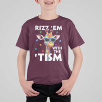 Funny Autism Giraffe T Shirt For Kid Rizz Em With The Tism