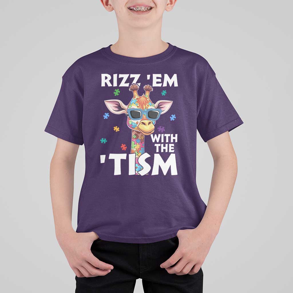 Funny Autism Giraffe T Shirt For Kid Rizz Em With The Tism