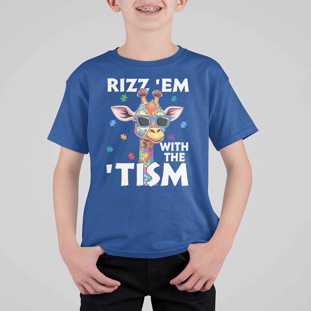 Funny Autism Giraffe T Shirt For Kid Rizz Em With The Tism