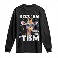 Funny Autism Giraffe Long Sleeve Shirt Rizz Em With The Tism