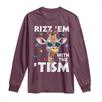 Funny Autism Giraffe Long Sleeve Shirt Rizz Em With The Tism