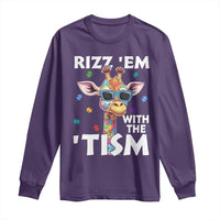 Funny Autism Giraffe Long Sleeve Shirt Rizz Em With The Tism