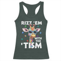 Funny Autism Giraffe Racerback Tank Top Rizz Em With The Tism