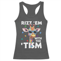 Funny Autism Giraffe Racerback Tank Top Rizz Em With The Tism