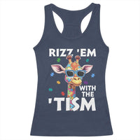Funny Autism Giraffe Racerback Tank Top Rizz Em With The Tism