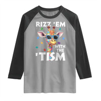 Funny Autism Giraffe Raglan Shirt Rizz Em With The Tism
