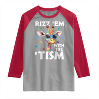 Funny Autism Giraffe Raglan Shirt Rizz Em With The Tism