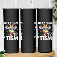 Funny Autism Giraffe Skinny Tumbler Rizz Em With The Tism