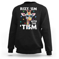 Funny Autism Giraffe Sweatshirt Rizz Em With The Tism