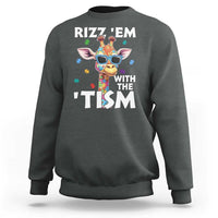 Funny Autism Giraffe Sweatshirt Rizz Em With The Tism