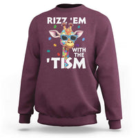 Funny Autism Giraffe Sweatshirt Rizz Em With The Tism