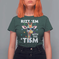Funny Autism Giraffe T Shirt For Women Rizz Em With The Tism