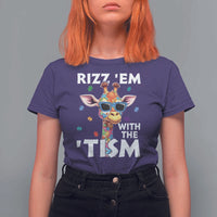 Funny Autism Giraffe T Shirt For Women Rizz Em With The Tism