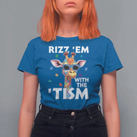 Funny Autism Giraffe T Shirt For Women Rizz Em With The Tism