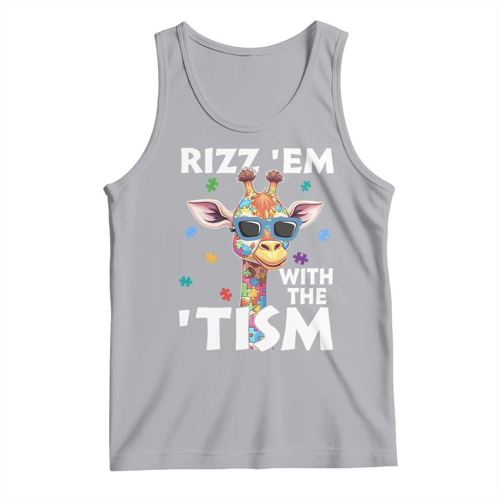 Funny Autism Giraffe Tank Top Rizz Em With The Tism
