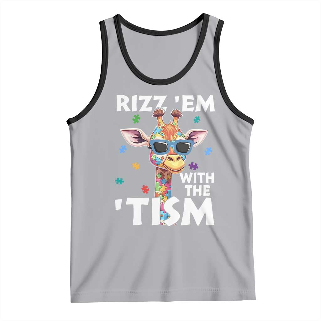 Funny Autism Giraffe Tank Top Rizz Em With The Tism