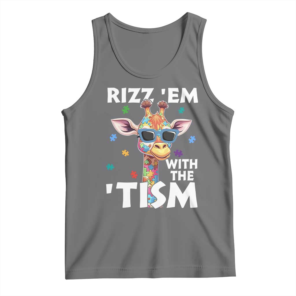Funny Autism Giraffe Tank Top Rizz Em With The Tism