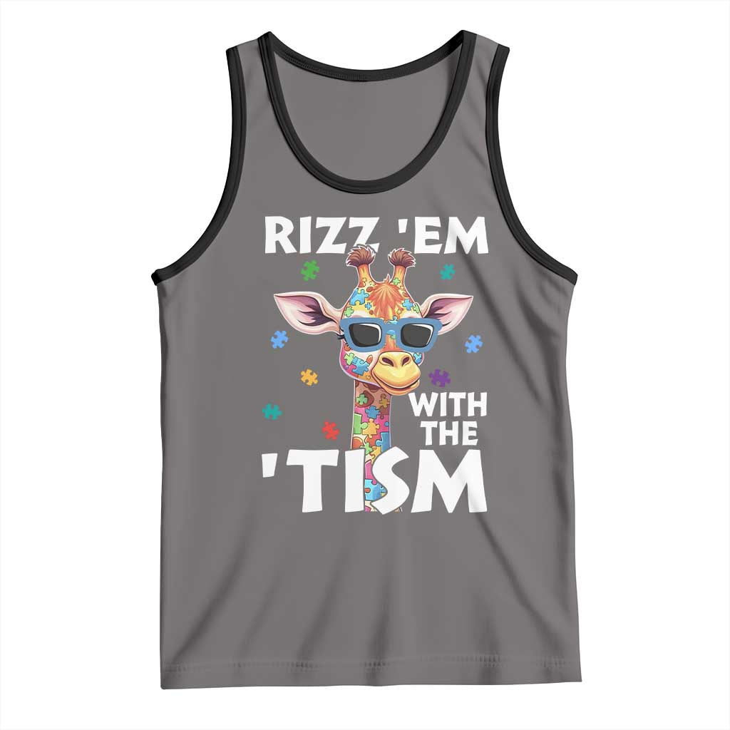 Funny Autism Giraffe Tank Top Rizz Em With The Tism