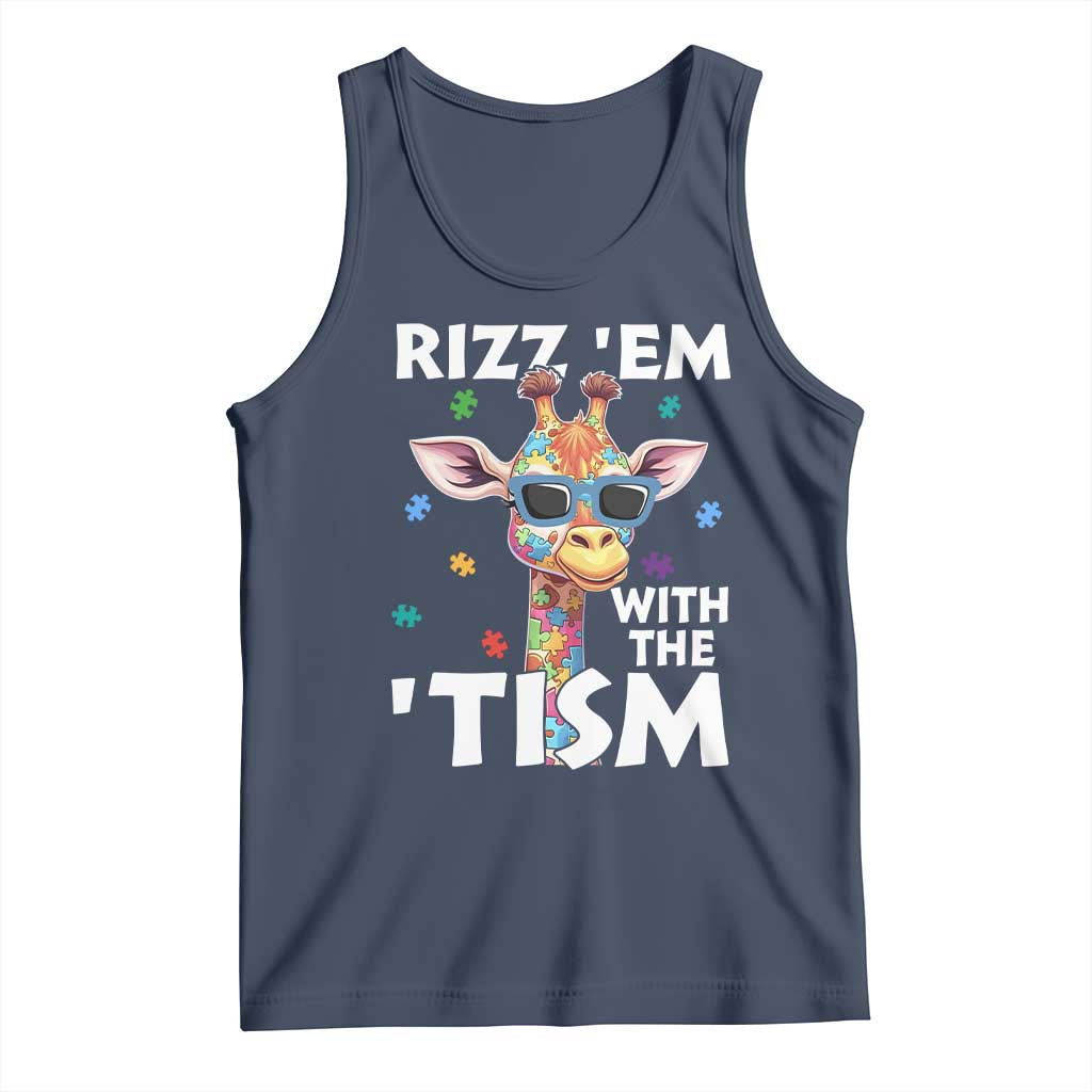 Funny Autism Giraffe Tank Top Rizz Em With The Tism