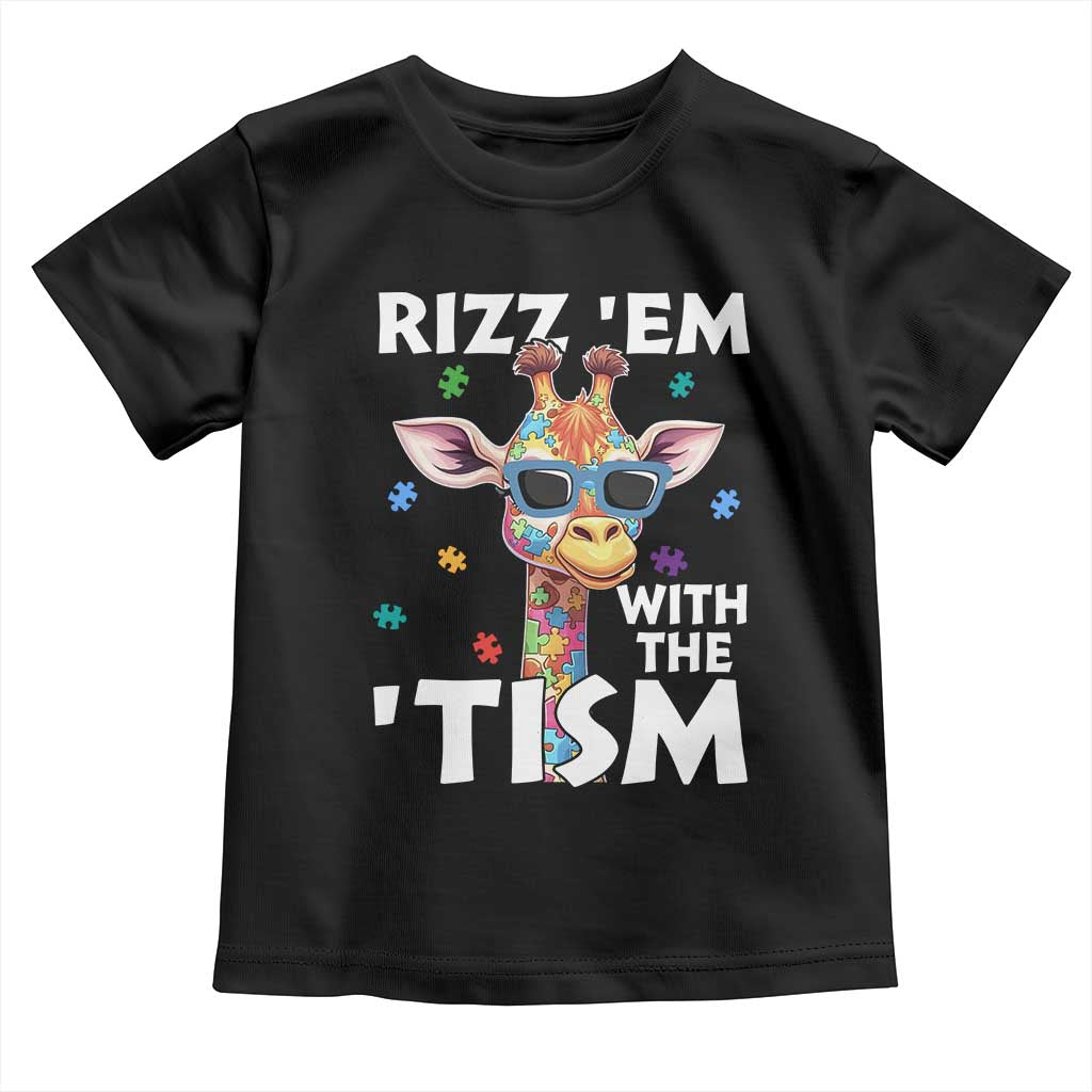 Funny Autism Giraffe Toddler T Shirt Rizz Em With The Tism