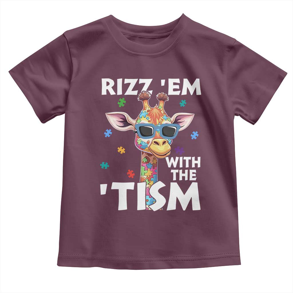 Funny Autism Giraffe Toddler T Shirt Rizz Em With The Tism