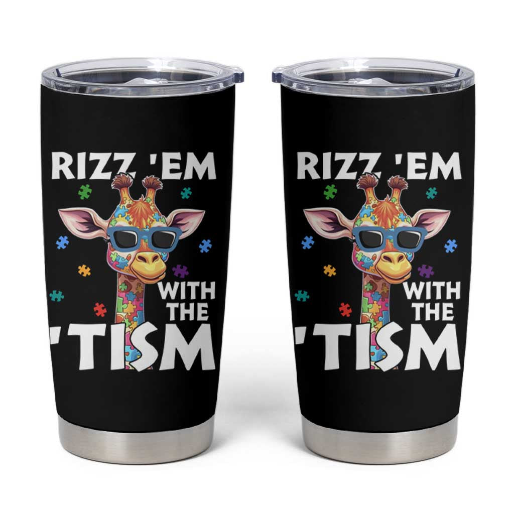 Funny Autism Giraffe Tumbler Cup Rizz Em With The Tism