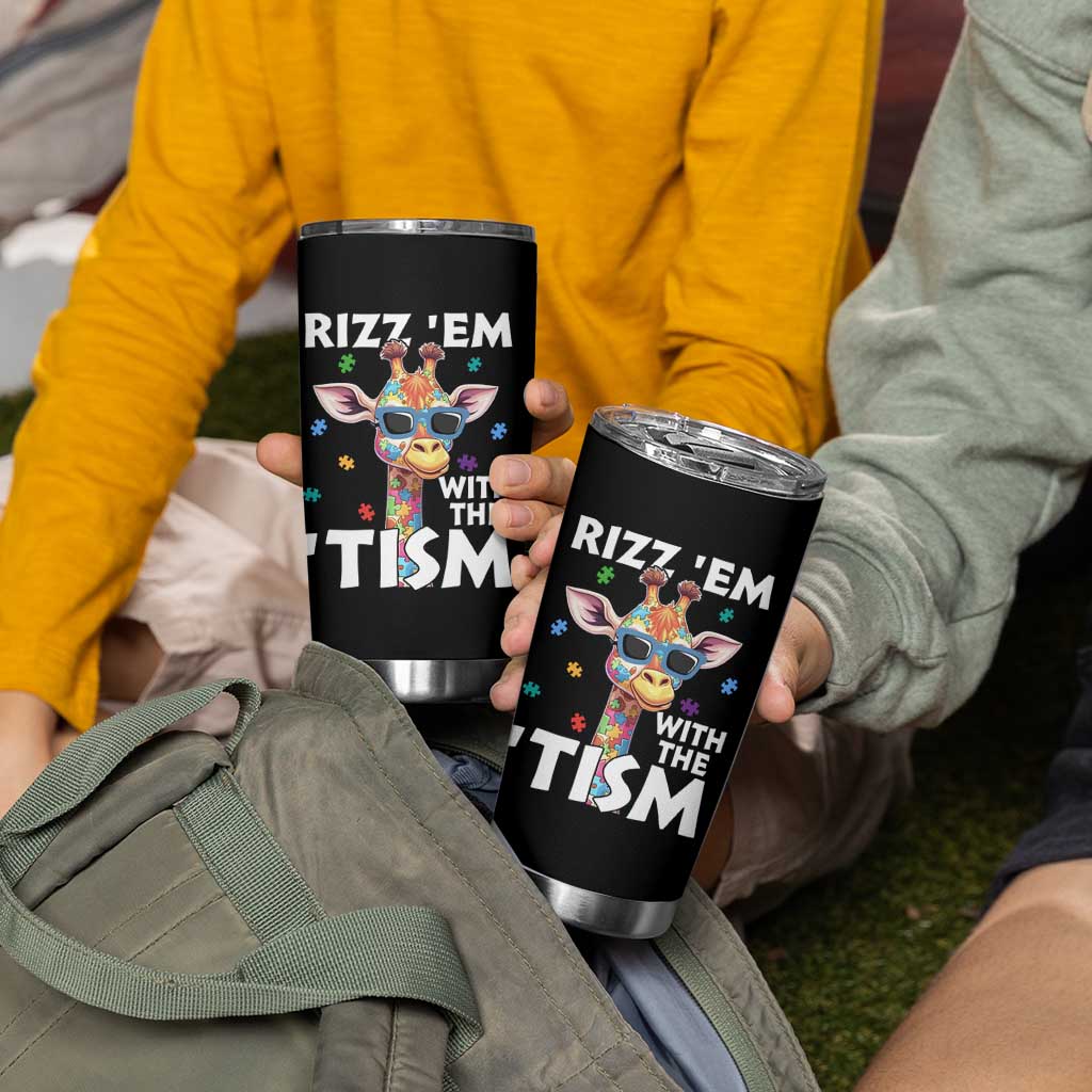 Funny Autism Giraffe Tumbler Cup Rizz Em With The Tism