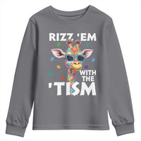 Funny Autism Giraffe Youth Sweatshirt Rizz Em With The Tism