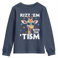 Funny Autism Giraffe Youth Sweatshirt Rizz Em With The Tism