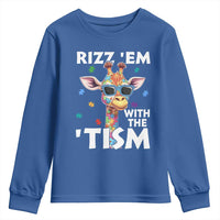 Funny Autism Giraffe Youth Sweatshirt Rizz Em With The Tism
