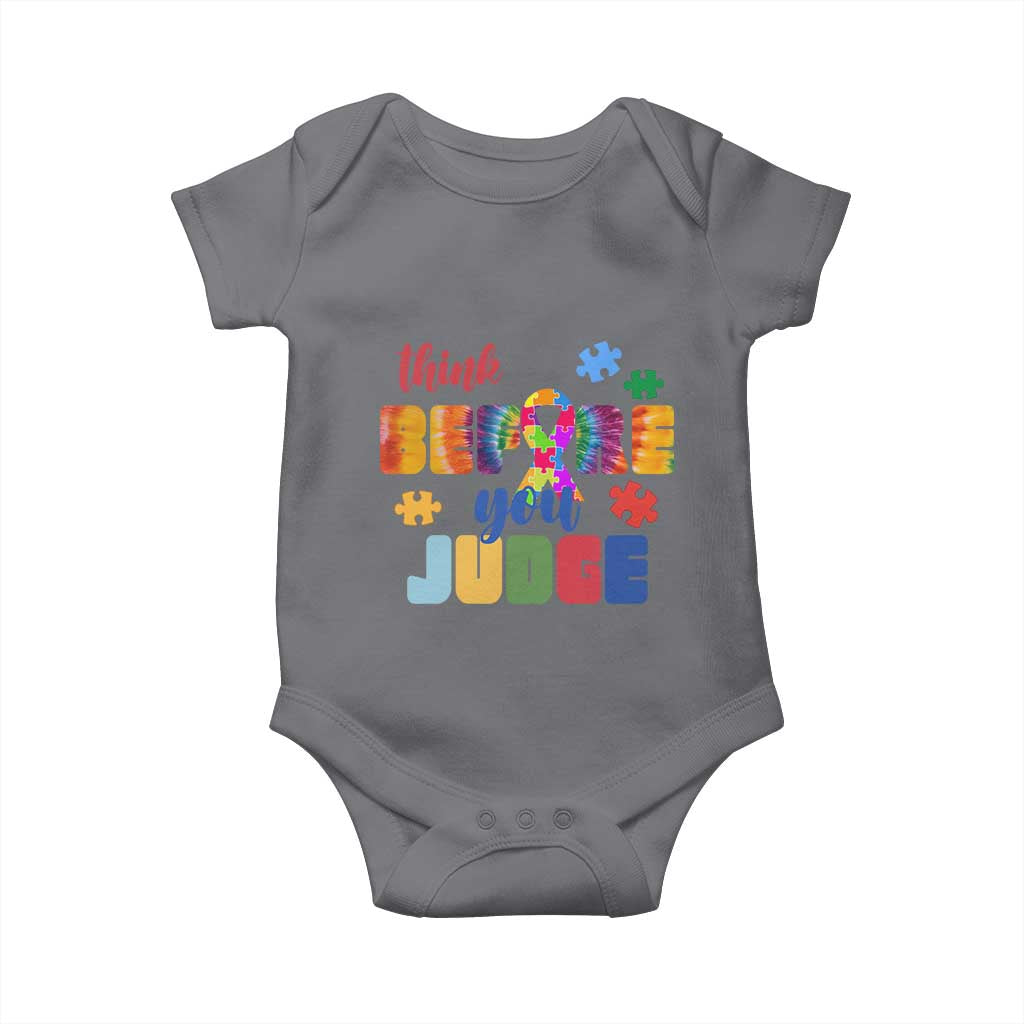 Autism Awareness Baby Onesie Think Before You Judge Autistic Support
