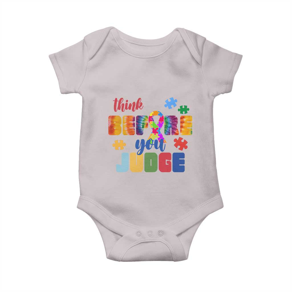 Autism Awareness Baby Onesie Think Before You Judge Autistic Support