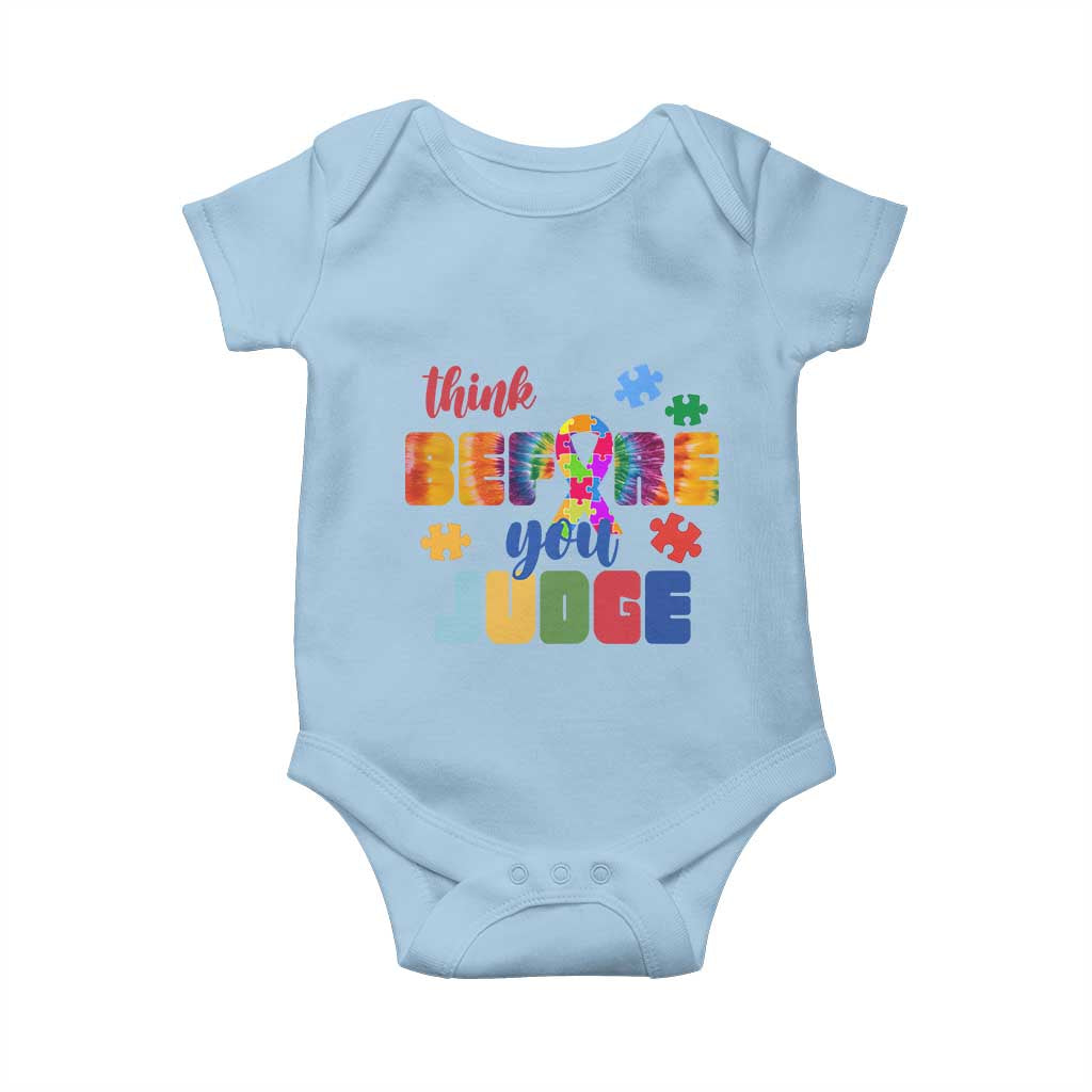 Autism Awareness Baby Onesie Think Before You Judge Autistic Support