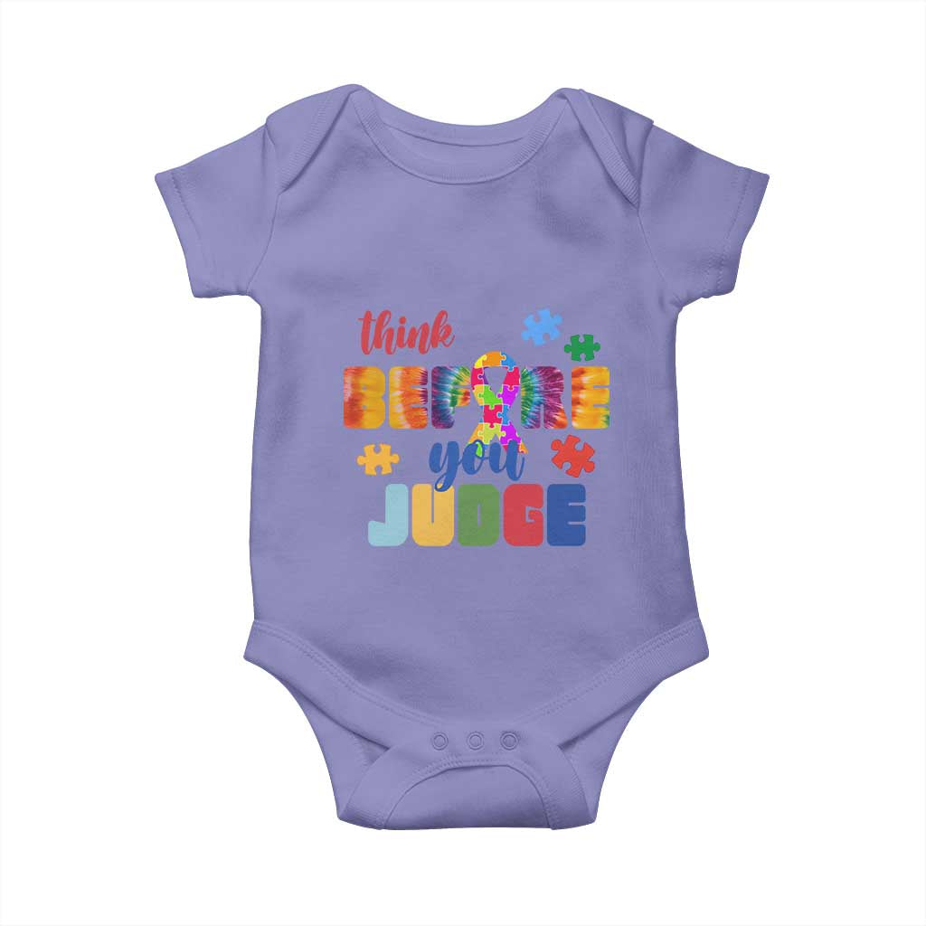 Autism Awareness Baby Onesie Think Before You Judge Autistic Support