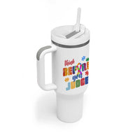 Autism Awareness Tumbler With Handle Think Before You Judge Autistic Support